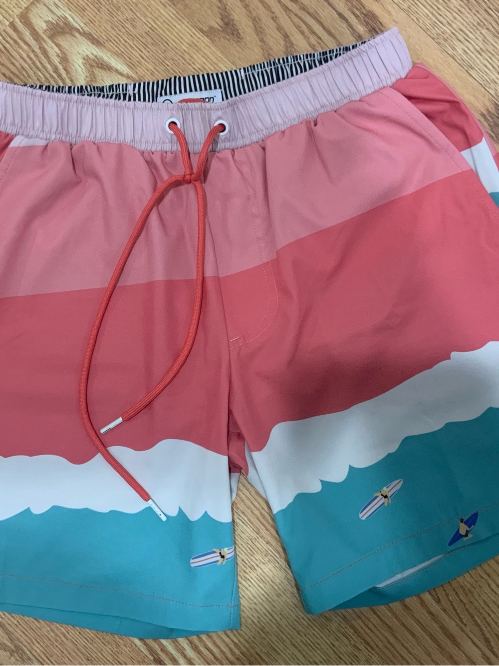 Men's Coral & Teal Swim Trunks - Brand: